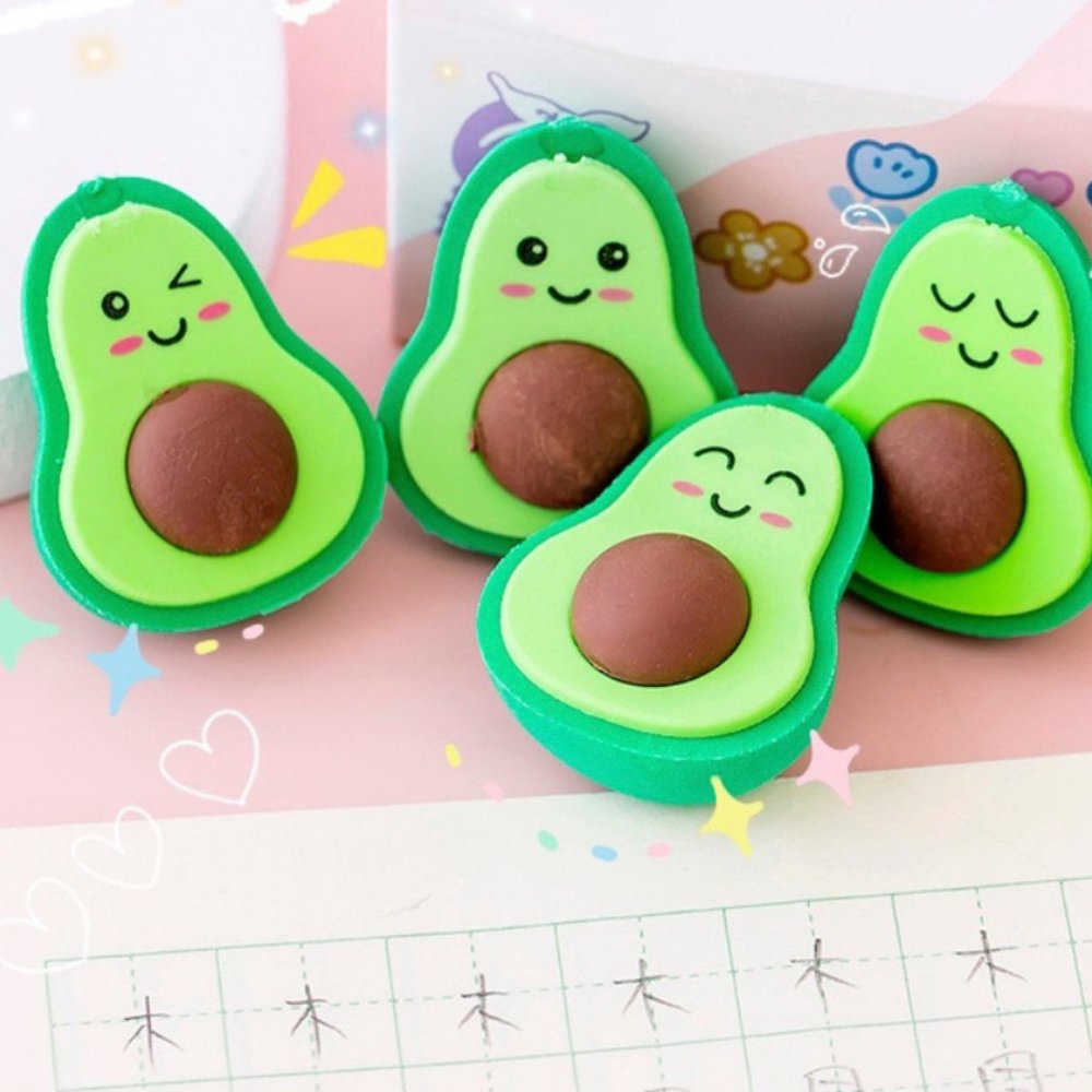 Yummy Avocado Eraser - 2 pcs